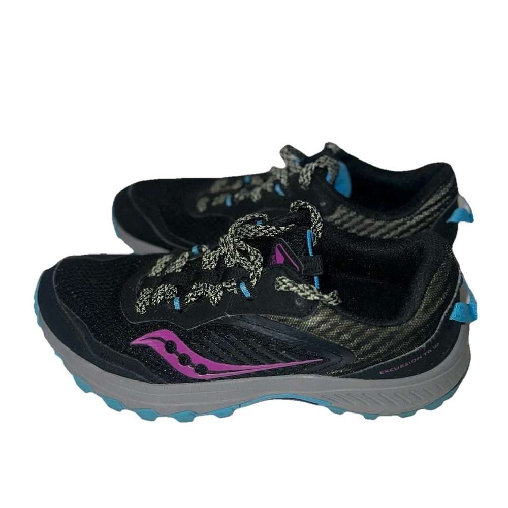 Saucony Womens Excursion TR15 Black Purple Blue Trail Running Shoe S10668-30 9